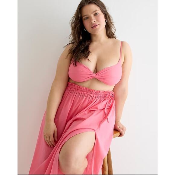 J. Crew Strappy Twist Bikini Top in Tea Rose Size 2X NWT - Picture 1 of 8